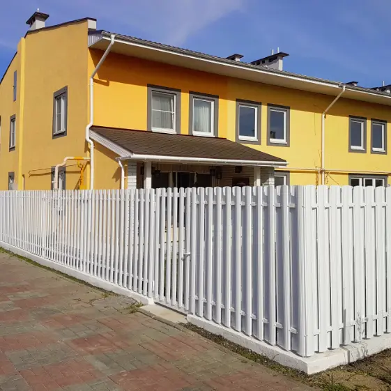 Палисадник шахматкой штакетник Полукруглый RAL9003 Белый двусторонний