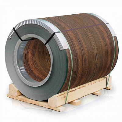 Рулон стали под дерево Античное Дерево 3D 0.45х1250мм Принтек Россия 2х сторонний