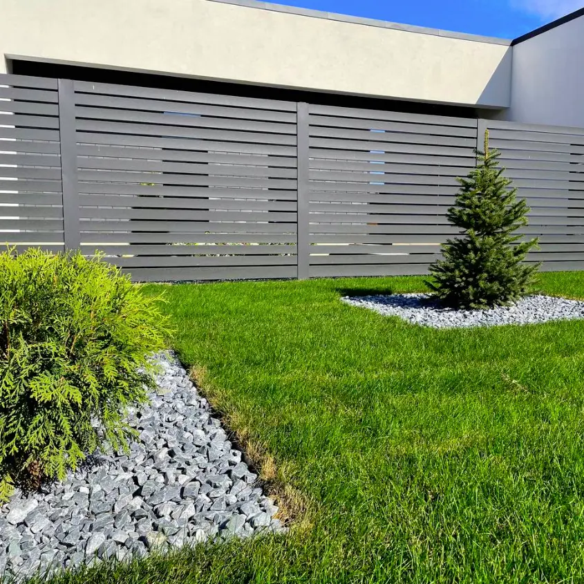 Фото 6 Забор ранчо-жалюзи комбинированный RAL7024 МАТТЕ Серый Графит