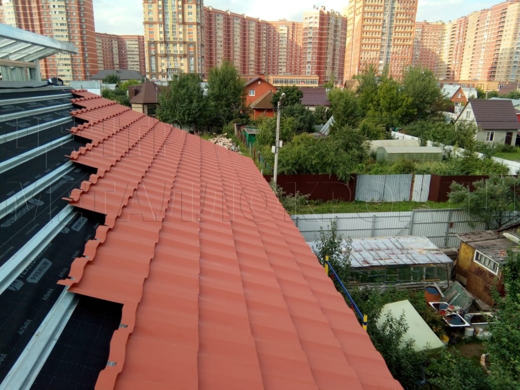 Металлочерепица Геркулес 8004 терракотовый Стальной Бархат от Центра Металокровли в Ярославле