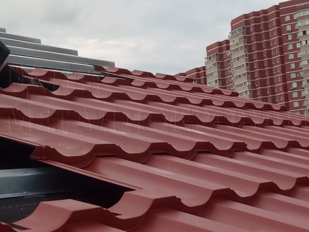 Металлочерепица Геркулес 8004 терракотовый Стальной Бархат от Центра Металлокровли в Ярославле